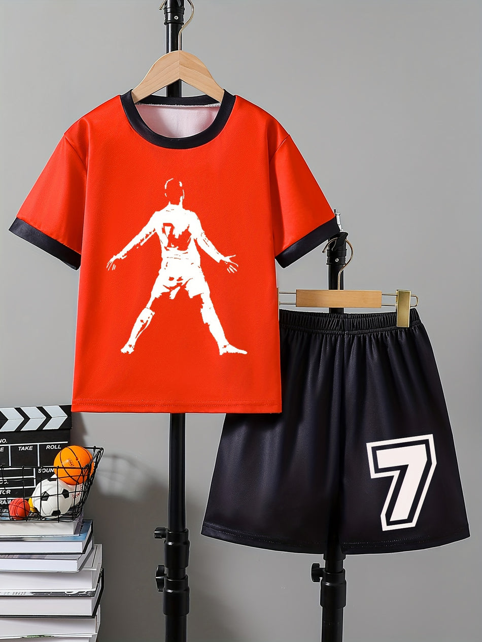 #7 Soccer Player Graphic Co-ord Set - Boys Summer Soccer Jersey - Suitable Gift - Cyprus