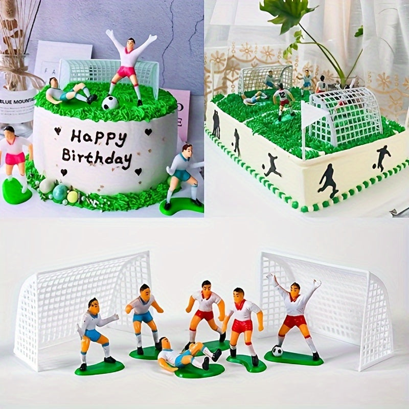 🔵 Futbol Pastası Dekorasyonu Futbol Tarlası Oyuncuları Bebek Cupcake Topper - Kıbrıs