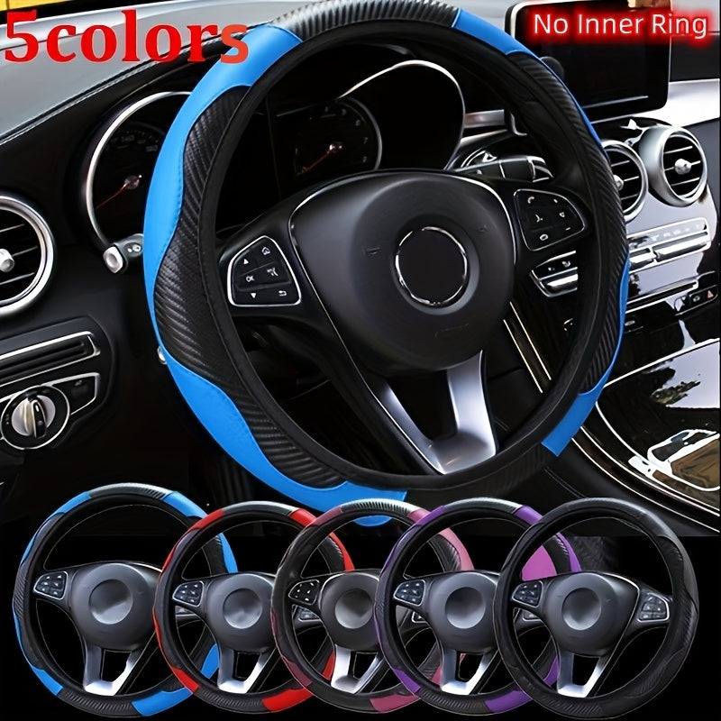 Luxurious Anti-Slip PU Leather Steering Wheel Cover - Enhance Your Car Decor - Cyprus