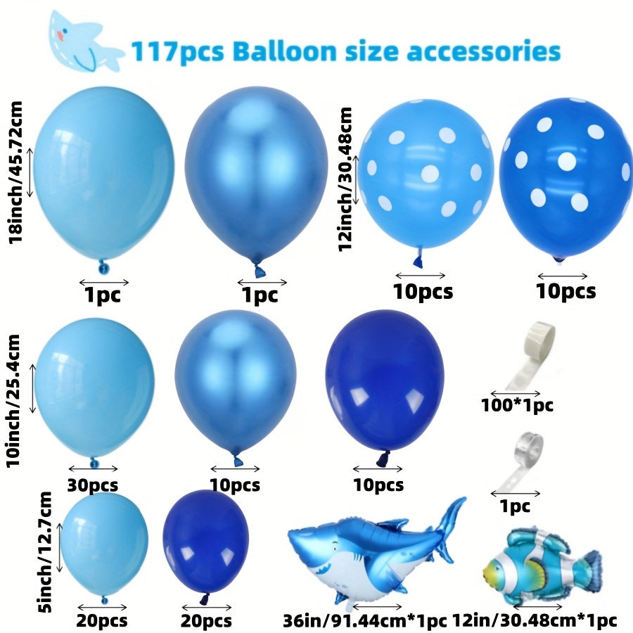 🔵 Köpekbalığı ve Palyaço Folyo Balonları ile Okyanus Partisi Balon Seti - Çocuk Kutlamaları İçin Mükemmel - Kıbrıs