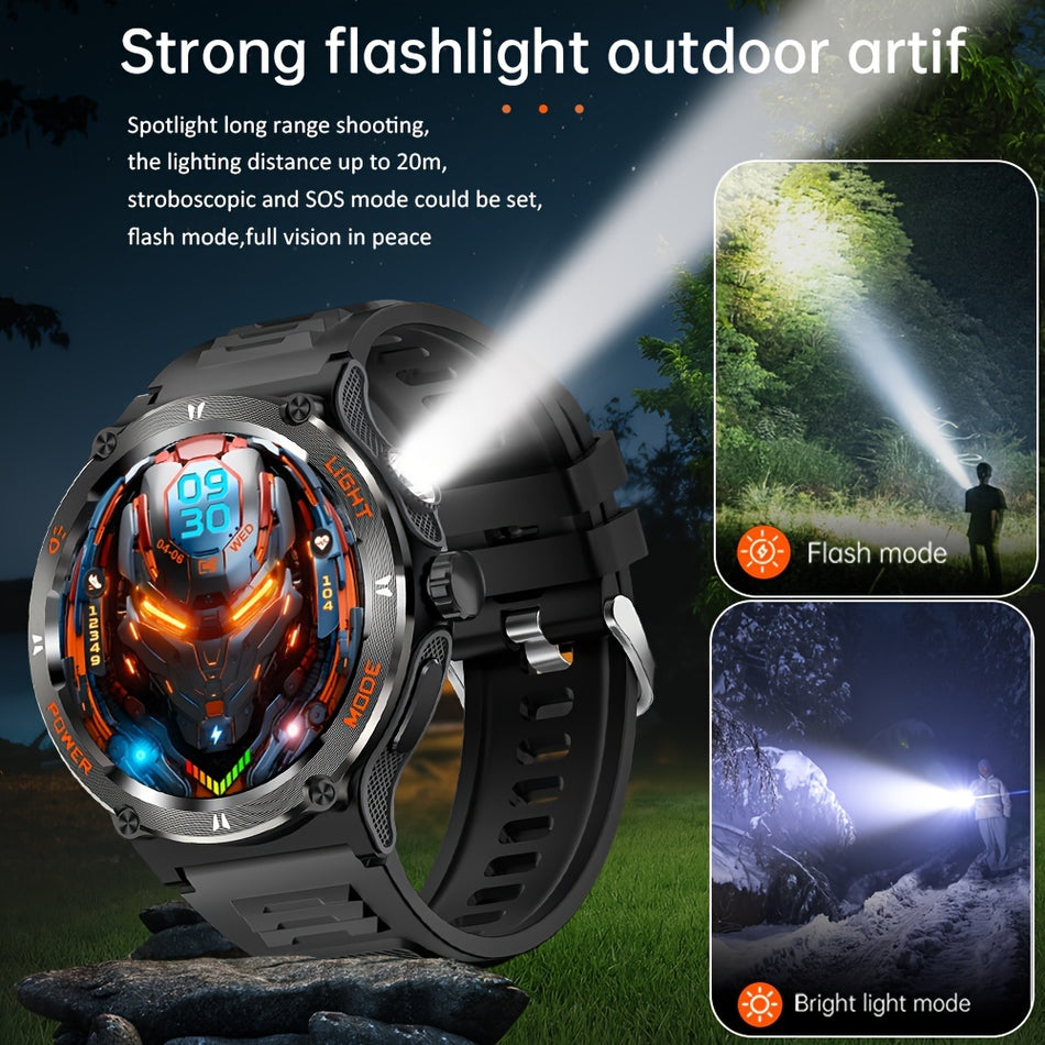 2024 Smart Watch for Men 3,89cm Smart Watch - Ultimate Fitness Tracker & Flashlight - iOS/Android - Κύπρο