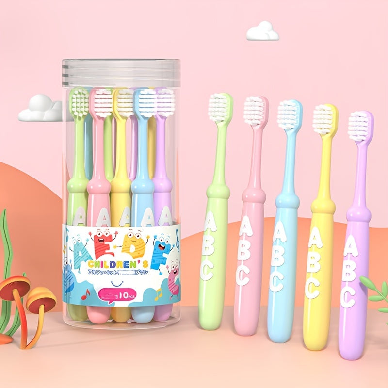 "Kids Toothbrushes for Ages 6-12, Pack of 10, Cartoon Design - Great Gift for Christmas, Halloween, Thanksgiving"