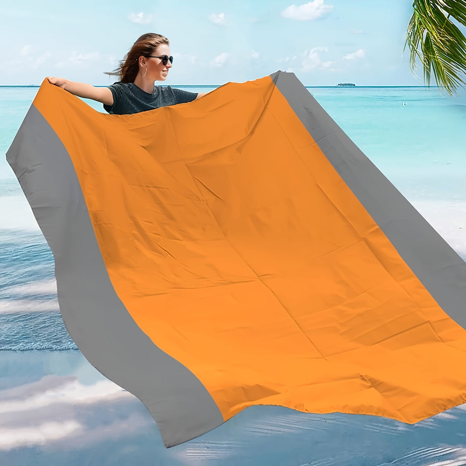 Waterproof Sandproof Beach Blanket with 4 Corner Stakes - Cyprus