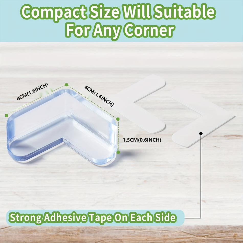 Baby-Safe Clear Corner Guards | Set of 12 | High-Resistant Adhesive Gel | Furniture & More! 🎁