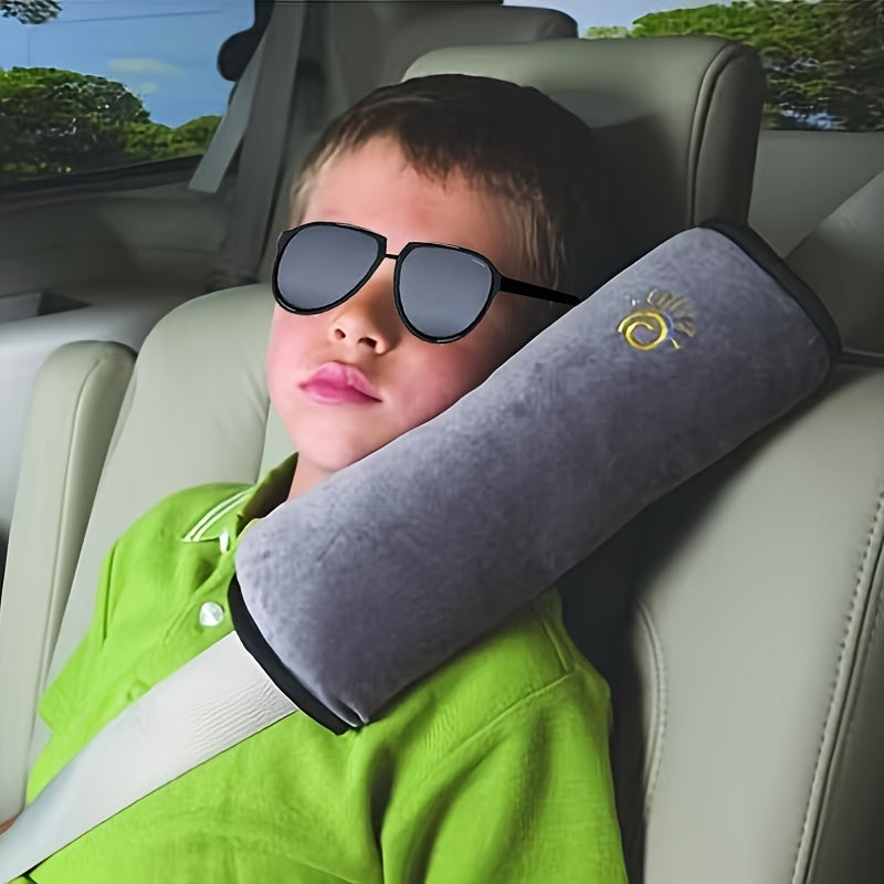 Plush Silk Cotton Pillow for Child Seat Belt - Protects Head, Neck & Shoulders 🚗