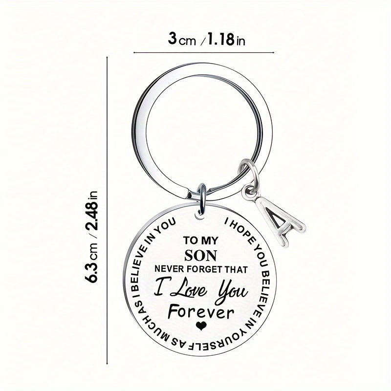 Personalised Simple Stainless Steel Keychain for Son/Daughter - Cyprus