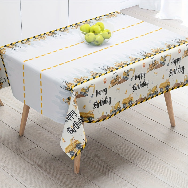 Bob The Builder - Nappe de fête d'anniversaire de véhicule d'ingénierie 220x130cm