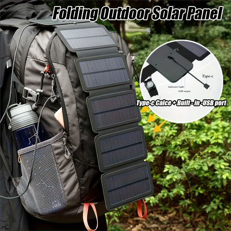 Portable Folding Solar Panels - 5V 2.1A USB Charger for Outdoor Adventures