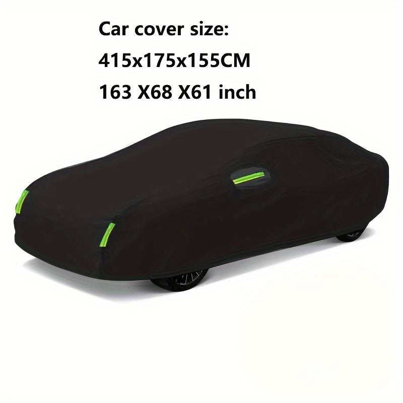 Full Exterior Black Car Cover Sunshade Dust Protection With Reflective Strip - Ultimate Hatchback Sedan SUV - Cyprus