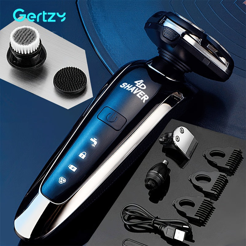 GERTZY 5-in-1 USB Rechargeable Electric Razor with 3D Floating Blades - Cyprus