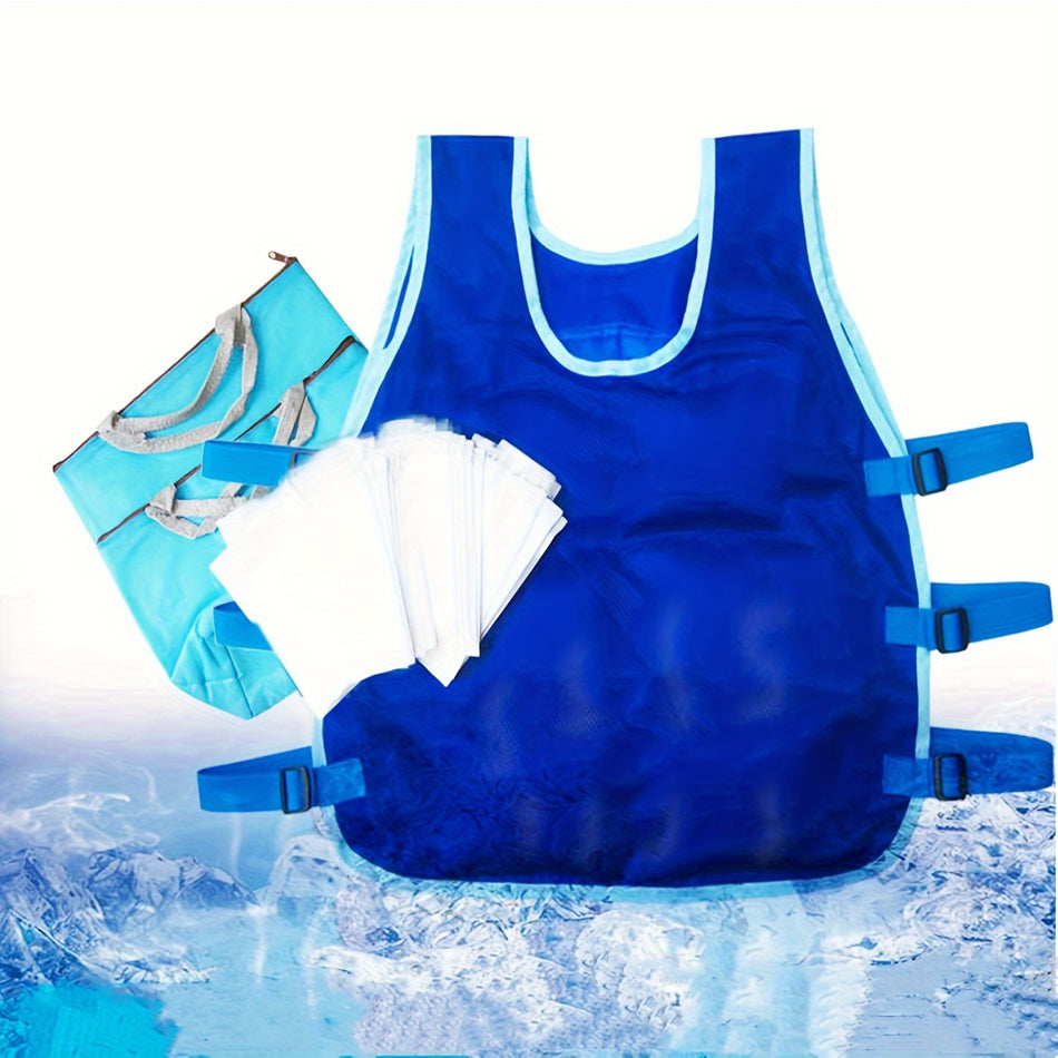 Summer Cooling Vest with 12 Ice Packs - Reusable Adjustable Riding Cold Vest for Men and Women - Cyprus