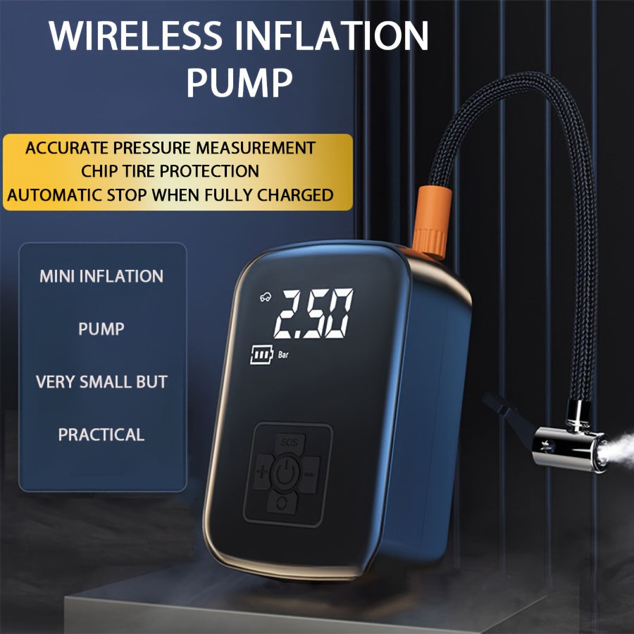 Wireless & Wired Portable Car Air Compressor Inflator Pump with LED Light - Cyprus