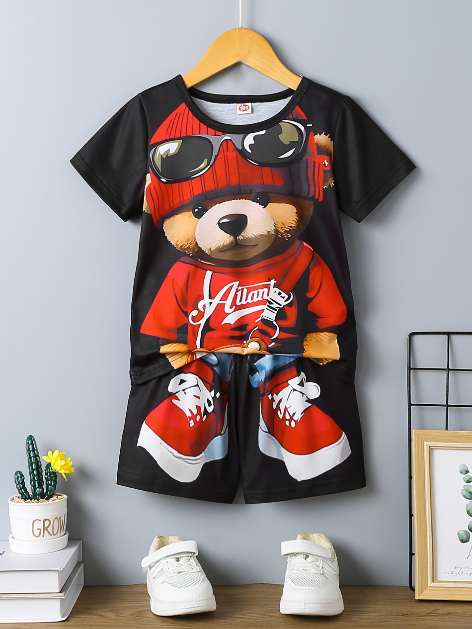 Cool Bear Print Tee & Shorts Set - Кипр