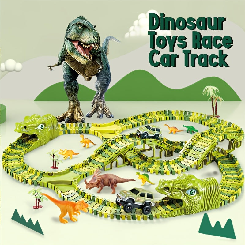 Dinosaur Toys Race Car Track Set - Create A Dinosaur World Road Race - 120/240pcs - Cyprus