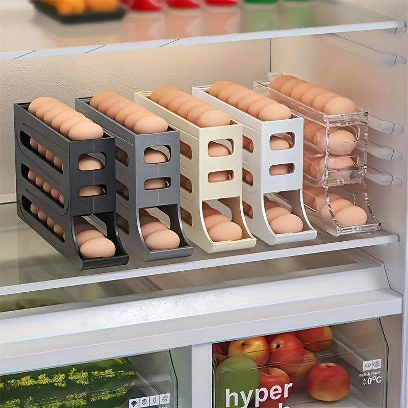 Egg Holder with Auto-Scrolling - Plastic Refrigerator Egg Rack - Cyprus