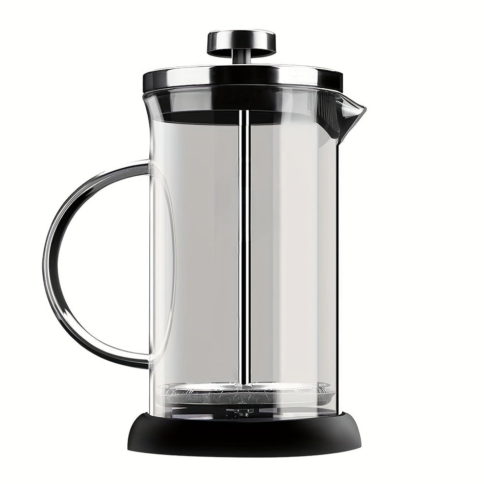 350ml Stainless Steel French Press Coffee Maker with Heatproof Glass - Ideal for Travel Brewing - Cyprus