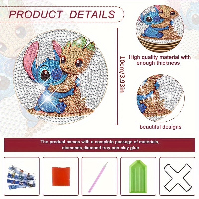 Stitch Diamond Art Painting Coasters Set - Cyprus