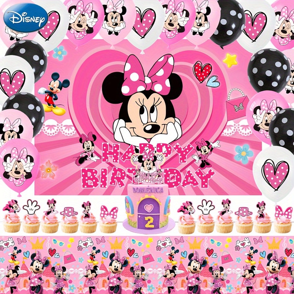 Minnie Mouse 35-Piece Birthday Party Kit - Pink Theme 🎈🎂 - Cyprus