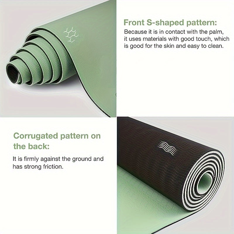 Double-Layered Thicken Soft Yoga Mat - Stylish Solid Colour Design