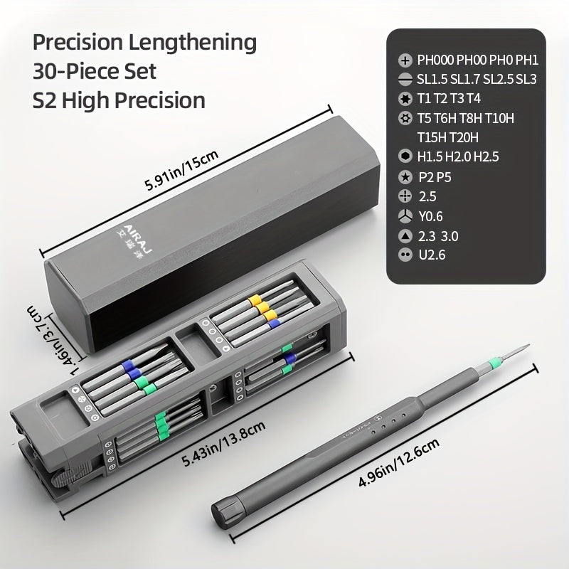 Airaj 30in1/40in1/44in1 kleiner Präzisionsschraubendreher, professionelles Mini -Reparaturwerkzeugkit für Telefon, Computer, Uhr, Laptop, Spielekonsole, Brille, elektronisch