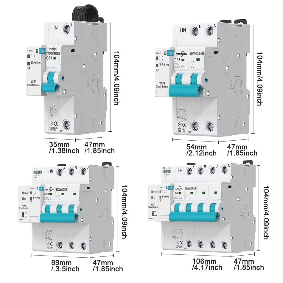 Tuya Smart WiFi MCB Circuit Breaker with Metering & Protection Functions