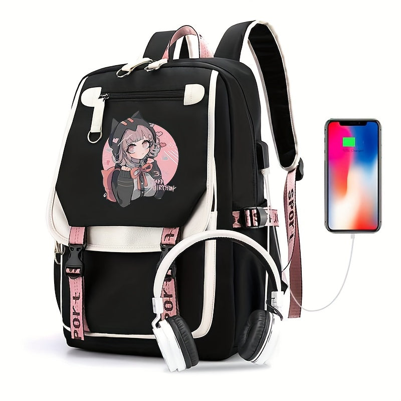 Trendy Cartoon Print Lightweight School Bag - Cyprus