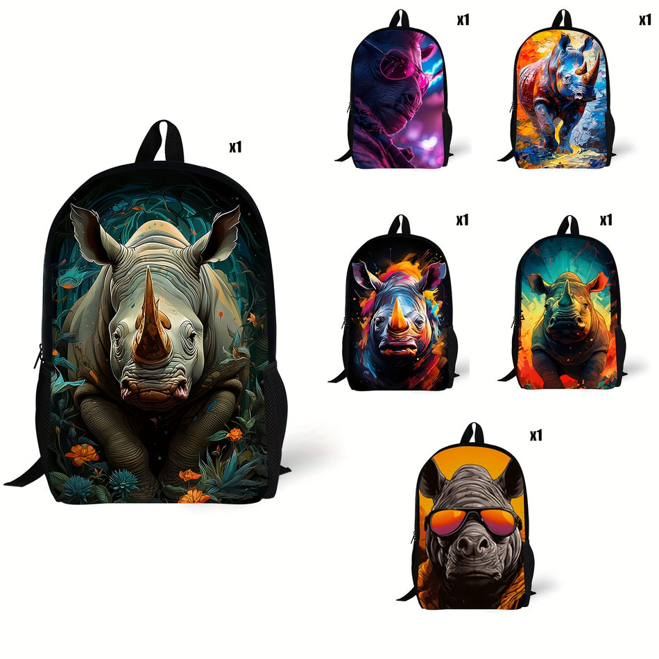 Rhinoceros Print Lightweight Backpack for Men and Women - Cyprus