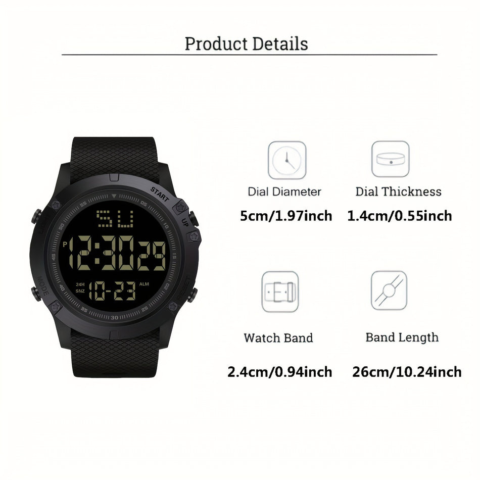 Digital Sports Watch with Large Dial & Date Display - Perfect Gift Idea - Cyprus