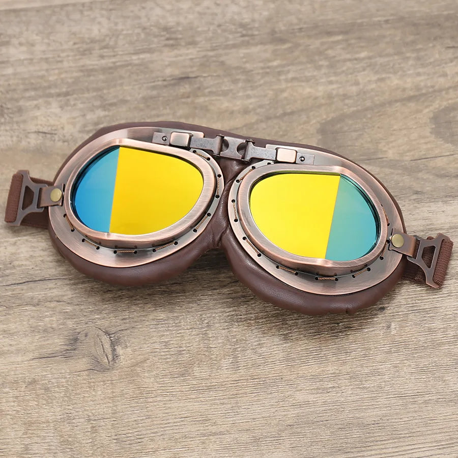 Retro Motorcycle Goggles Vintage Moto Steampunk Wind Raypronation Dust Pronation Eyewear InterCyprus