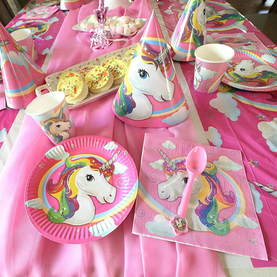 Rainbow Unicorn Party Supplies Set - Perfect for Birthdays and Baby Showers! - Cyprus