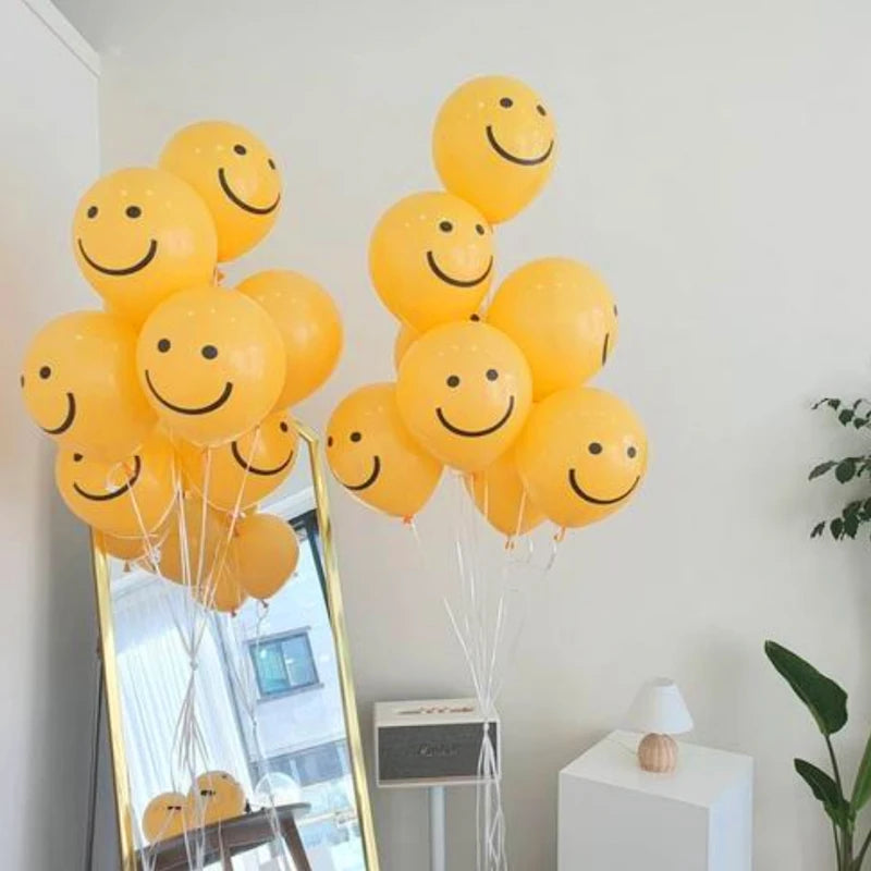 🔵 "20 шт. Желтые смайлики латексные воздушные шары детского душа на день рождения свадебный декор вечеринки - Кипр"