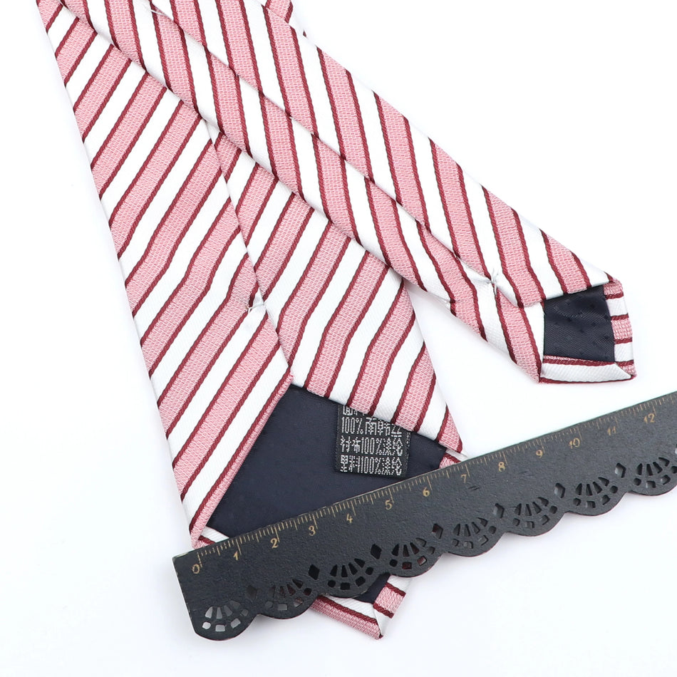 ZLQ&GOUG Men's Dot Striped Necktie - Blue, Black, Red, Pink - Cyprus