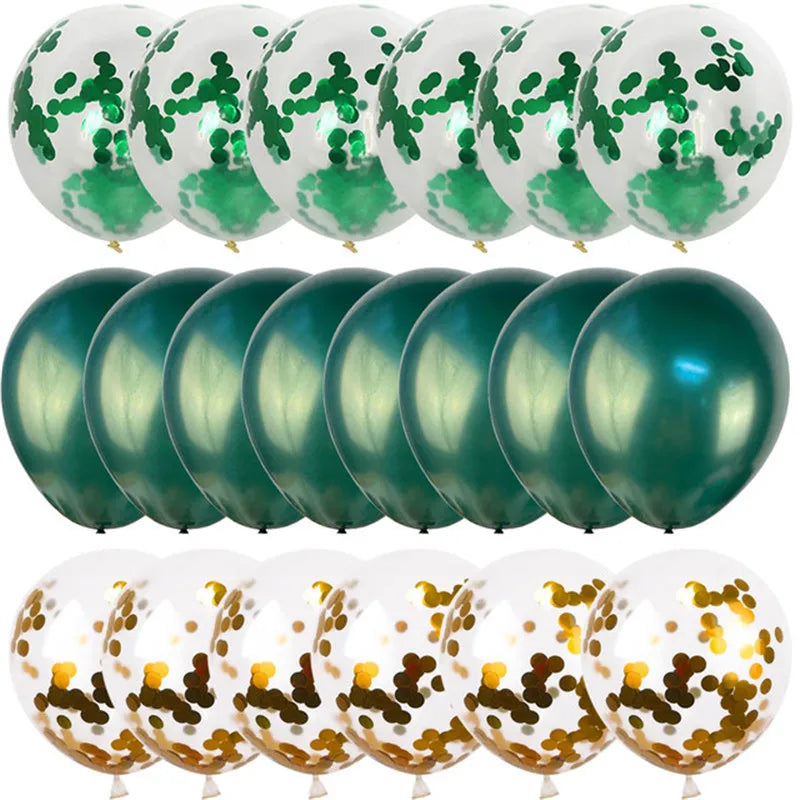 20pcs Green Chrome Metallic Confetti Balloons Jungle Safari Animal Party Decorations - Cyprus