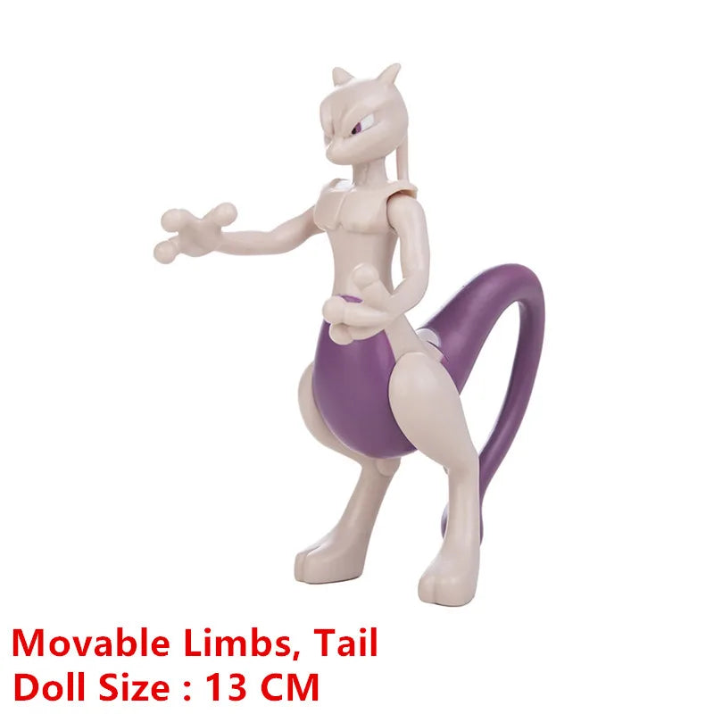 🔵 Pokemon 4-13Cm New Cartoons Movie Anime Figure Pikachu Mewtwo Charmander Blastoise Gurado Pet Action Model Toy Gifts