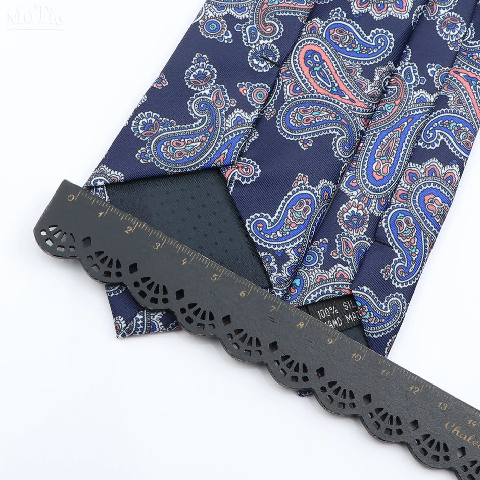 Erkekler için Paisley Floral Yumuşak İpek Kravat - Kıbrıs