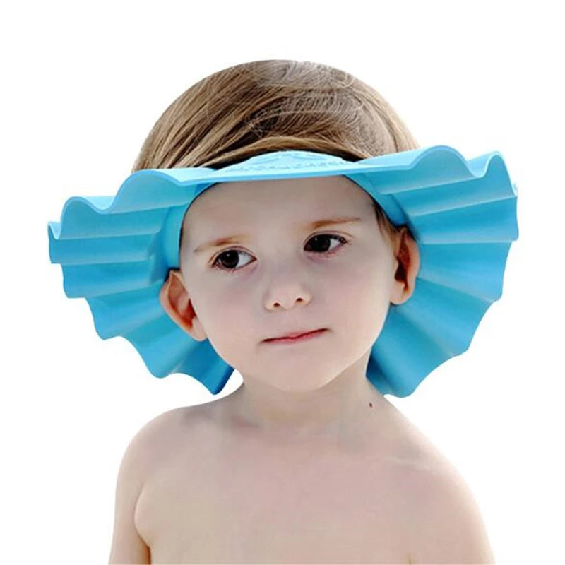 Safe Children Shampoo Bath Shower Cap Adjustable Baby Shower Hat Baby Shampoo Cap