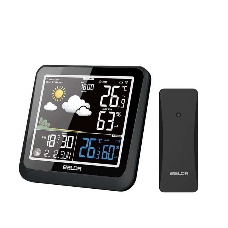 Baldr Color Digital Weather Station avec lune et capteur à distance