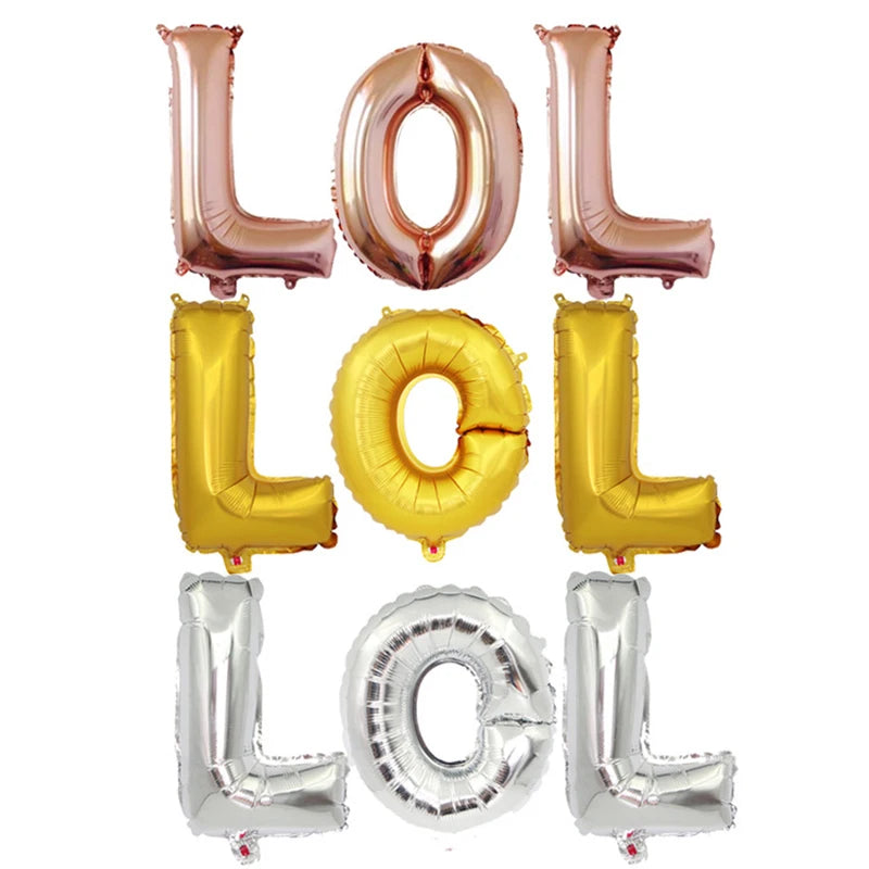 🔵 16-Inch LOL Hero League Video Game Party Alphabet Balloon Set - Cyprus