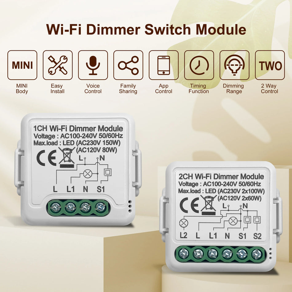 Girier WiFi Smart Dimmer Switch-Modul mit einer Zwei-Wege-Steuerung