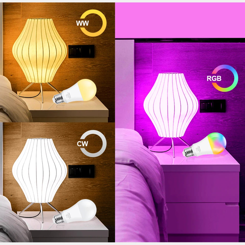 Smart WiFi RGB LED Light Bulb with Voice Control and App Remote Control