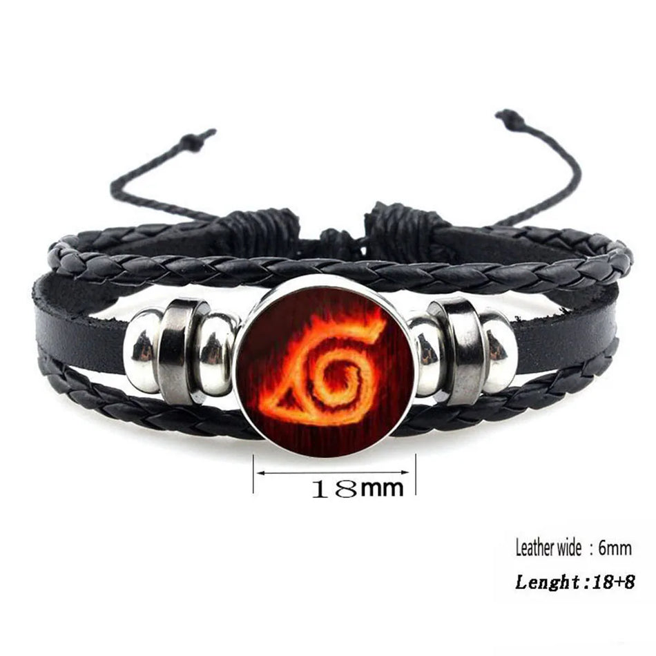 NARUTO Accessories Naruto Bracelet Metal Sharingan Cosplay Anime Figure Uzumaki Kakashi Red Cloud Prop Cool Kid Toy Kawaii Gift