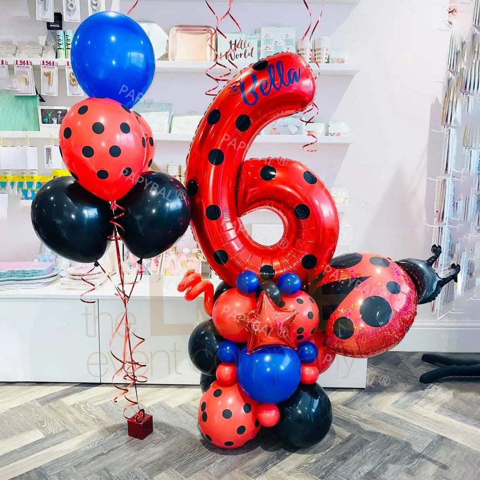 🔵 Ladybug Siyah Kırmızı Spot Lateks Balonlar Dalga Noktası Dekoru - Kıbrıs