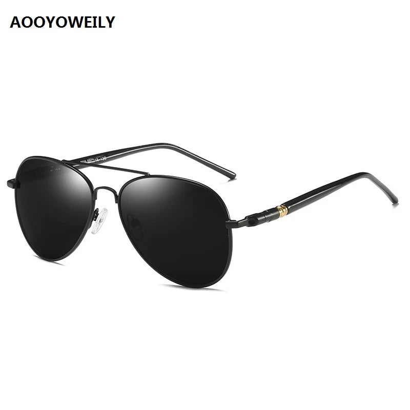 Luxuriöse Männer polarisierte Sonnenbrille fahren Sonnenbrillen für Männer Frauen Marke Designer männlicher Vintage Schwarzer Pilot -Sonnenbrille UV400