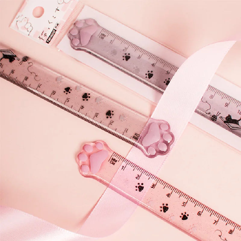 Cute Cat Paw Plastic Straight Ruler - Kawaii School Office Supplies - Cyprus