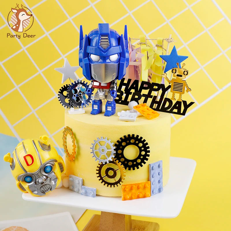 🔵 Q Robot Optimus Transformers DIY Happy Birthday Cake Topper - Cyprus