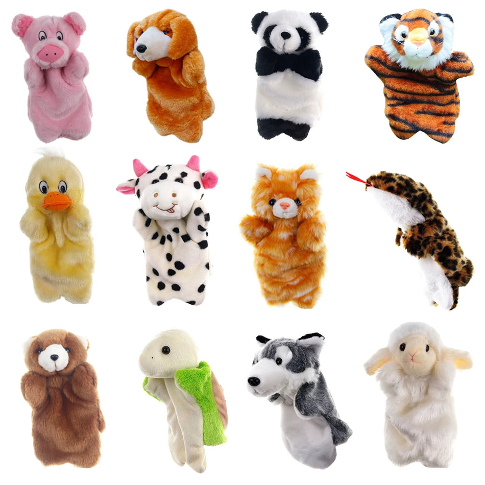 Animal Hand Puppet Cat Dolls Plüsch Handpuppe früh Bildung Lernspielzeug Kinder Marionetes Puppen zum Erzählen von Geschichte