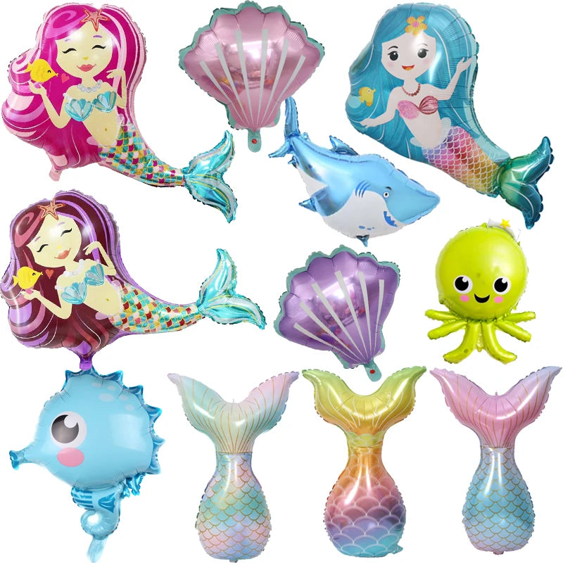 🔵 Mermaid Ocean Marine Life Party Balloons for Kids' Celebration - Cyprus
