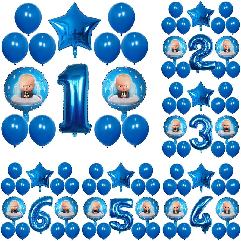 14pcs Boss Baby Balloon Set - 30 Inch Foil & Latex for Baby Shower & Birthday - Cyprus