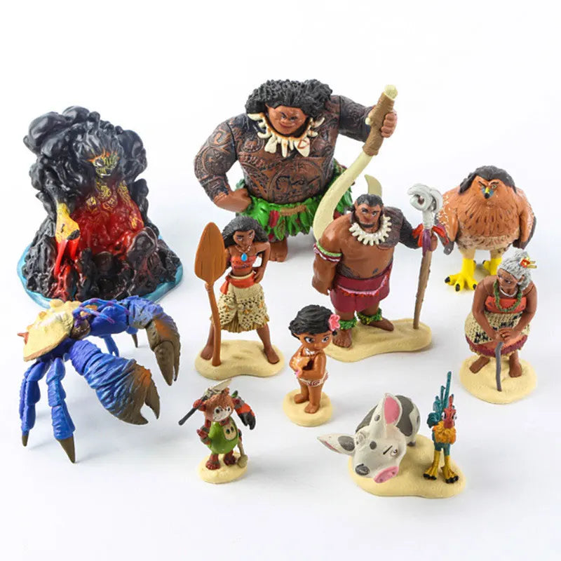 Disney Moana Figür Bebek Seti - 6/10 Parça Demigod Maui & Friends