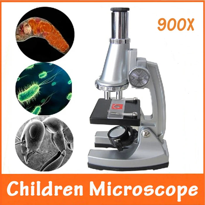 🔵 100x 400x 900x Birthday Gift Toys Educational Illuminated Student Toy Children Biological Microscope with 12pc Prepared Specimen
